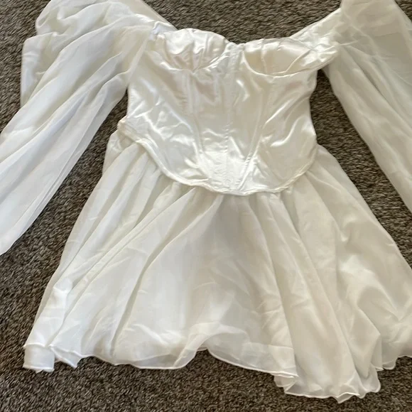 Dresses | White Corset Dress Off The Shoulder Never Worn | Poshmark Dresses | White Corset Dress Off The Shoulder Never Worn | Poshmark